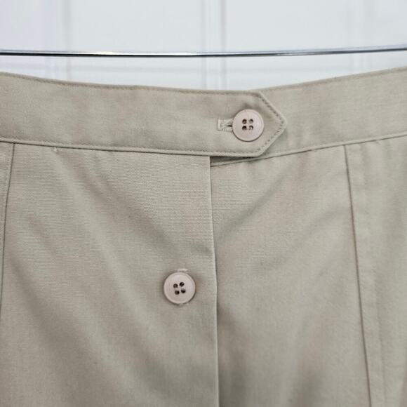 Vintage 80s Koret Skirt Womens Size 10 Tan Midi Preppy Coquette Button Down - Picture 6 of 10